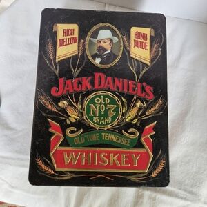 Vintage Jack Daniels No. 7 Old Time Tennessee Whiskey Tin Hinged Container